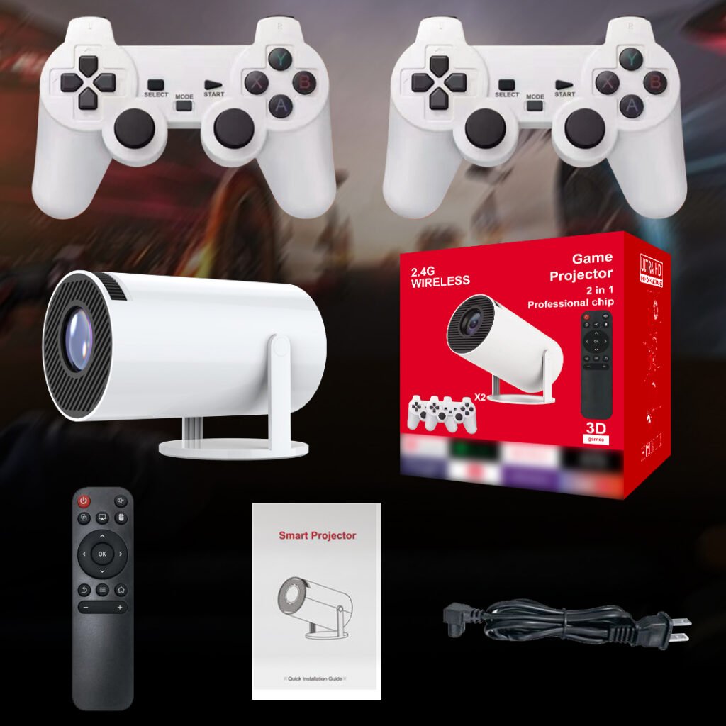 YDH-F300 PRO Offre Exceptionnelle Nouveau Projecteur Manette 2025 800 Lumens Intelligent Lecture Vidéo HD 4K Android 12 Projecteur de Jeu Portable 3D